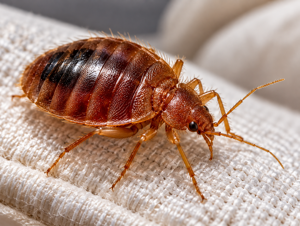 Bed Bug Control Bed bug control Calgary – close-up of a bed bug on bedding