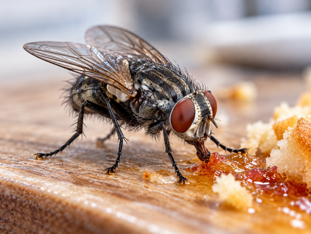 Fly Control Calgary | Pest Pro Exterminator House fly control Calgary – close-up of a fly indoors