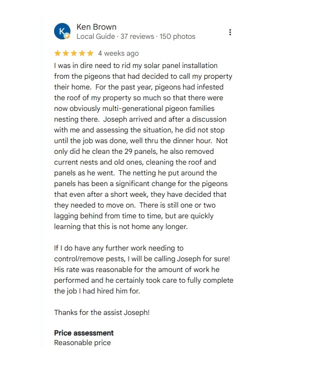 Google review from Ken Brown