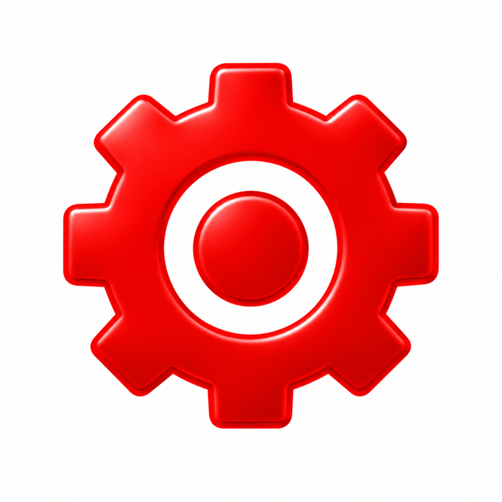 Red gear icon representing pest control treatment services