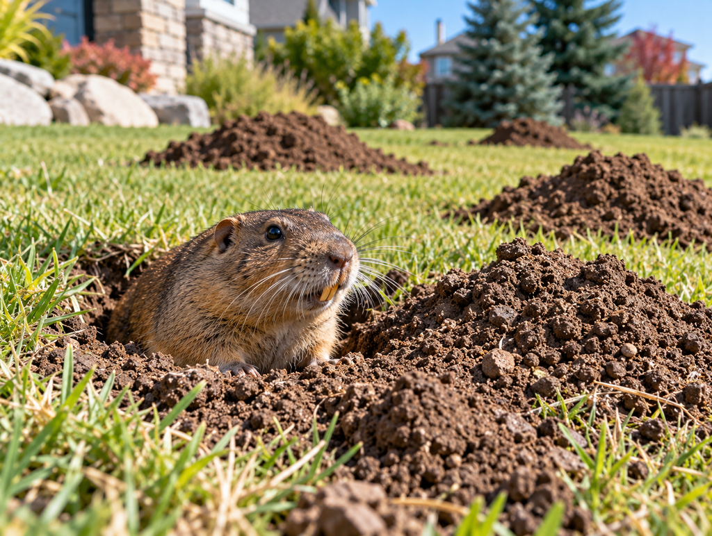 Pocket Gopher Control Calgary | Pest Pro Exterminator Pocket gopher and fresh gopher mounds – Calgary gopher control