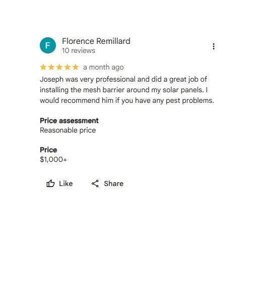 Review from Florence on Google